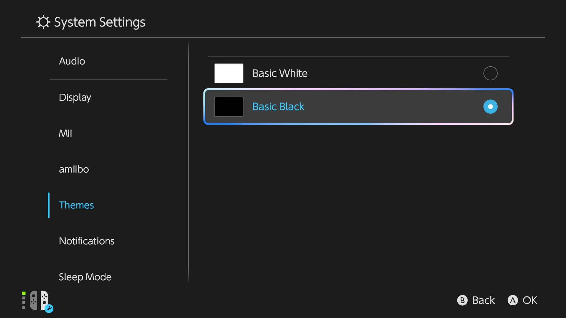 Tùy chọn chuyển đổi chủ đề sang nền tối (Dark Theme) trong cài đặt Nintendo Switch 2