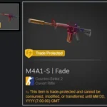 Vật phẩm M4A1-S Fade trong Counter-Strike 2 hiển thị huy hiệu "Trade Protected" trong 7 ngày trên Steam