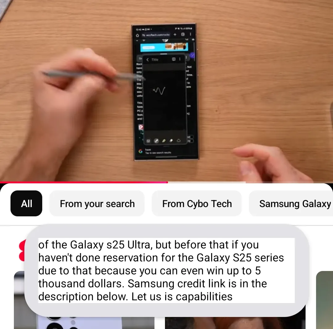 Video YouTube hiển thị phụ đề trực tiếp từ tính năng Live Caption trên Samsung
